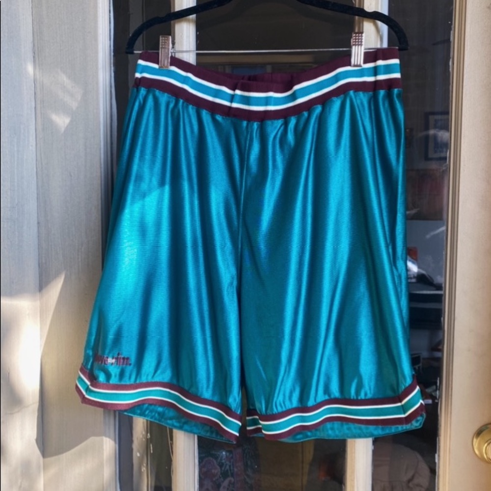 Rare Vintage Reebok Above The Rim Jewel Tone Two-Tone Striped Basketball Shorts